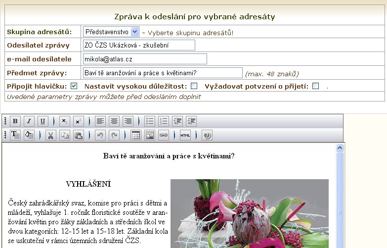 mailer_odeslání