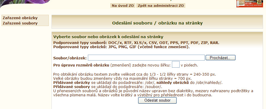 odeslání obrázku