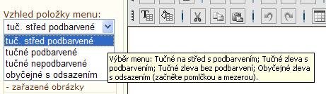 vzhled menu
