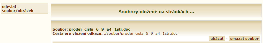 zařazené soubory